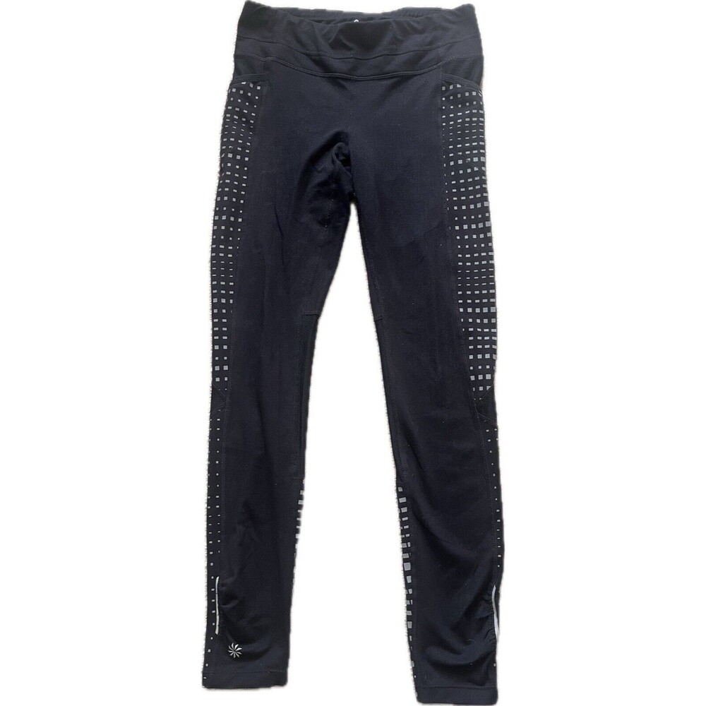 Athleta Be Free Reflective Leggings Running Pants Black Size Small